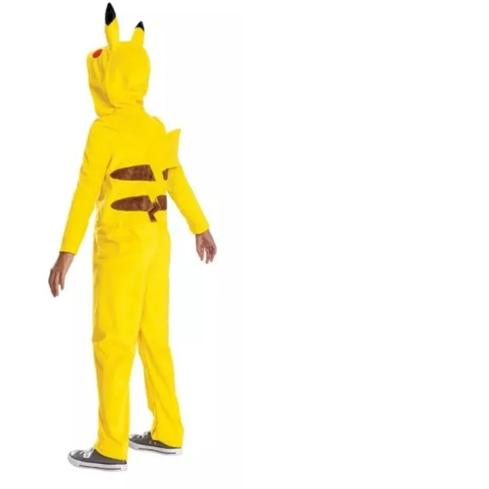 Pokemon Pikachu Halloween Costume 7/8 Yellow Classic Hooded Jumpsuit Unisex Kids